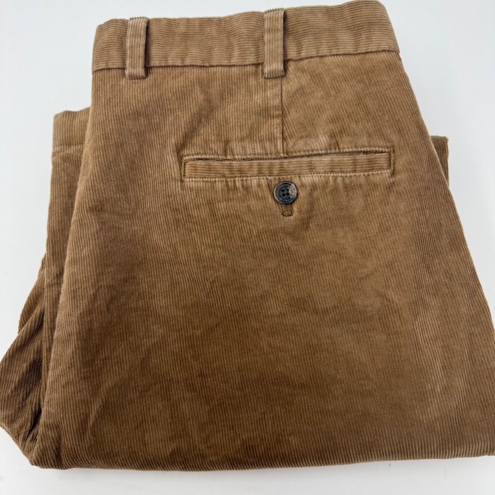 Brooks Brothers Clark Brown Corduroy Pants Mens 34x30 Straight Leg‎ Chino Cotton